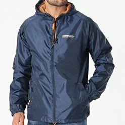 Meilleur prix 👏 Veste Zippée Capuche Boat Bleu Marine de Geographical Norway 🌟