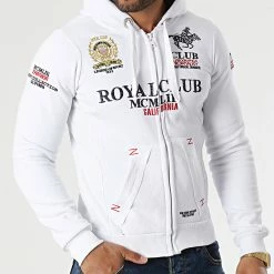 Nouveau 🥰 Sweat Zippé Capuche Gantub Blanc de Geographical Norway 😉 -Geographical Norway Soldes Boutique geographical norway 259931 GANTUB WHITE 20210401T140534 03