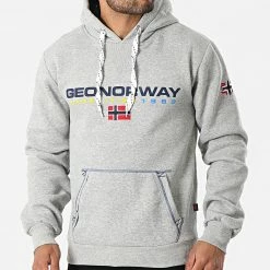 Acheter 👍 Sweat Capuche Golivier Gris Chiné de Geographical Norway 😉