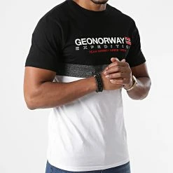 Sortie 🔥 Tee 👕 Shirt Jdouble Blanc Noir de Geographical Norway 🌟 -Geographical Norway Soldes Boutique geographical norway 267769 JDOUBLE BLACK 20210601T162311 03