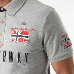 Budget 🔥 Polo Manches Courtes Kason Gris de Geographical Norway 💯 -Geographical Norway Soldes Boutique geographical norway 273591 KASON B GREY 20210712T150409 03