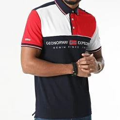 Meilleur prix 🔔 Polo Manches Courtes Kondo Bleu Marine Blanc Rouge de Geographical Norway 🌟 -Geographical Norway Soldes Boutique geographical norway 273610 KONDO NAVY 20210824T161245 03