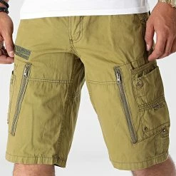 Nouveau ❤️ Short Cargo Passpartout Vert Kaki de Geographical Norway 😍