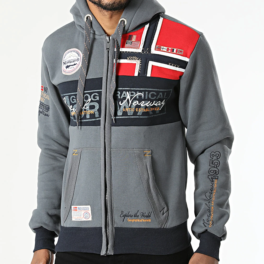 Acheter 💯 Sweat Capuche Zippé Flyer Gris Anthracite Chiné de Geographical Norway 😀 1 Acheter 💯 Sweat Capuche Zippé Flyer Gris Anthracite Chiné de Geographical Norway 😀