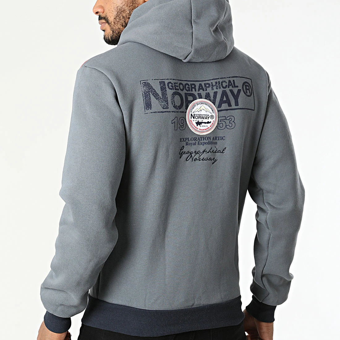 Acheter 💯 Sweat Capuche Zippé Flyer Gris Anthracite Chiné de Geographical Norway 😀 4 Acheter 💯 Sweat Capuche Zippé Flyer Gris Anthracite Chiné de Geographical Norway 😀 – Image 4