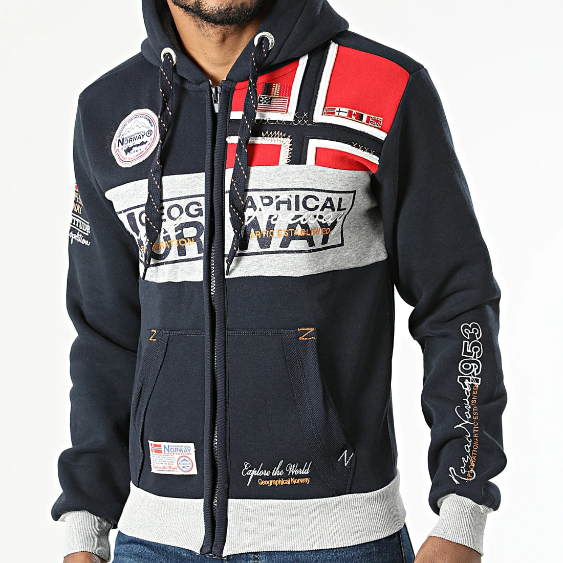 Meilleure affaire 🧨 Sweat Capuche Zippé Flyer Bleu Marine de Geographical Norway ⌛ 1 Meilleure affaire 🧨 Sweat Capuche Zippé Flyer Bleu Marine de Geographical Norway ⌛