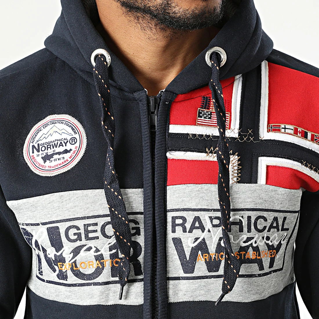 Meilleure affaire 🧨 Sweat Capuche Zippé Flyer Bleu Marine de Geographical Norway ⌛ 2 Meilleure affaire 🧨 Sweat Capuche Zippé Flyer Bleu Marine de Geographical Norway ⌛ – Image 2