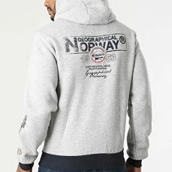 Budget 🥰 Sweat Capuche Zippé Flyer Gris Chiné de Geographical Norway 🔥 -Geographical Norway Soldes Boutique geographical norway 289166 FLYER BLENDED GREY 20211020T162525 04