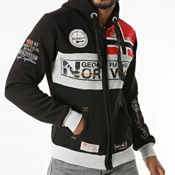 Acheter ✨ Sweat Capuche Zippé Flyer Noir de Geographical Norway 🌟 -Geographical Norway Soldes Boutique geographical norway 289173 FLYER BLACK 20211021T155044 03