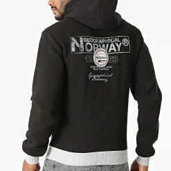 Acheter ✨ Sweat Capuche Zippé Flyer Noir de Geographical Norway 🌟 -Geographical Norway Soldes Boutique geographical norway 289173 FLYER BLACK 20211021T155045 04