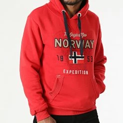 Promo 🌟 Sweat Capuche Guitre Rouge de Geographical Norway 🧨 -Geographical Norway Soldes Boutique geographical norway 289229 GUITRE RED 20211020T162426 03