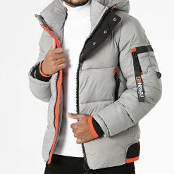 Remise ❤️ Doudoune Capuche Calix Gris Clair de Geographical Norway 🌟