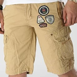 Remise 👏 Short Cargo Presbul Beige Foncé de Geographical Norway 😀
