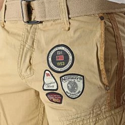 Remise 👏 Short Cargo Presbul Beige Foncé de Geographical Norway 😀 -Geographical Norway Soldes Boutique geographical norway 310289 PRESBUL BEIGE 20220325T161014 03