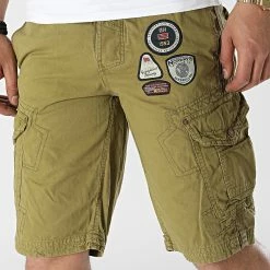Vente flash ❤️ Short Cargo Presbul Vert Kaki de Geographical Norway 🔥