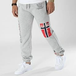 Le moins cher 🔔 Pantalon Jogging Moliere Gris Chiné de Geographical Norway 😍