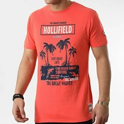 Meilleur prix 🌟 Tee 👕 Shirt Ipalomar Orange Corail de Geographical Norway 🥰