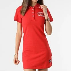 Meilleur prix 🛒 Robe Polo Manches Courtes Femme Kotchella Rouge de Geographical Norway ❤️