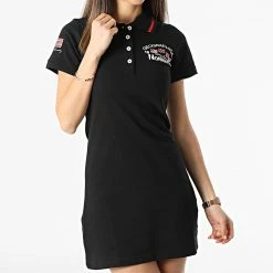 Grosses soldes ⌛ Robe Polo Manches Courtes Femme Kotchella Noir de Geographical Norway 😍