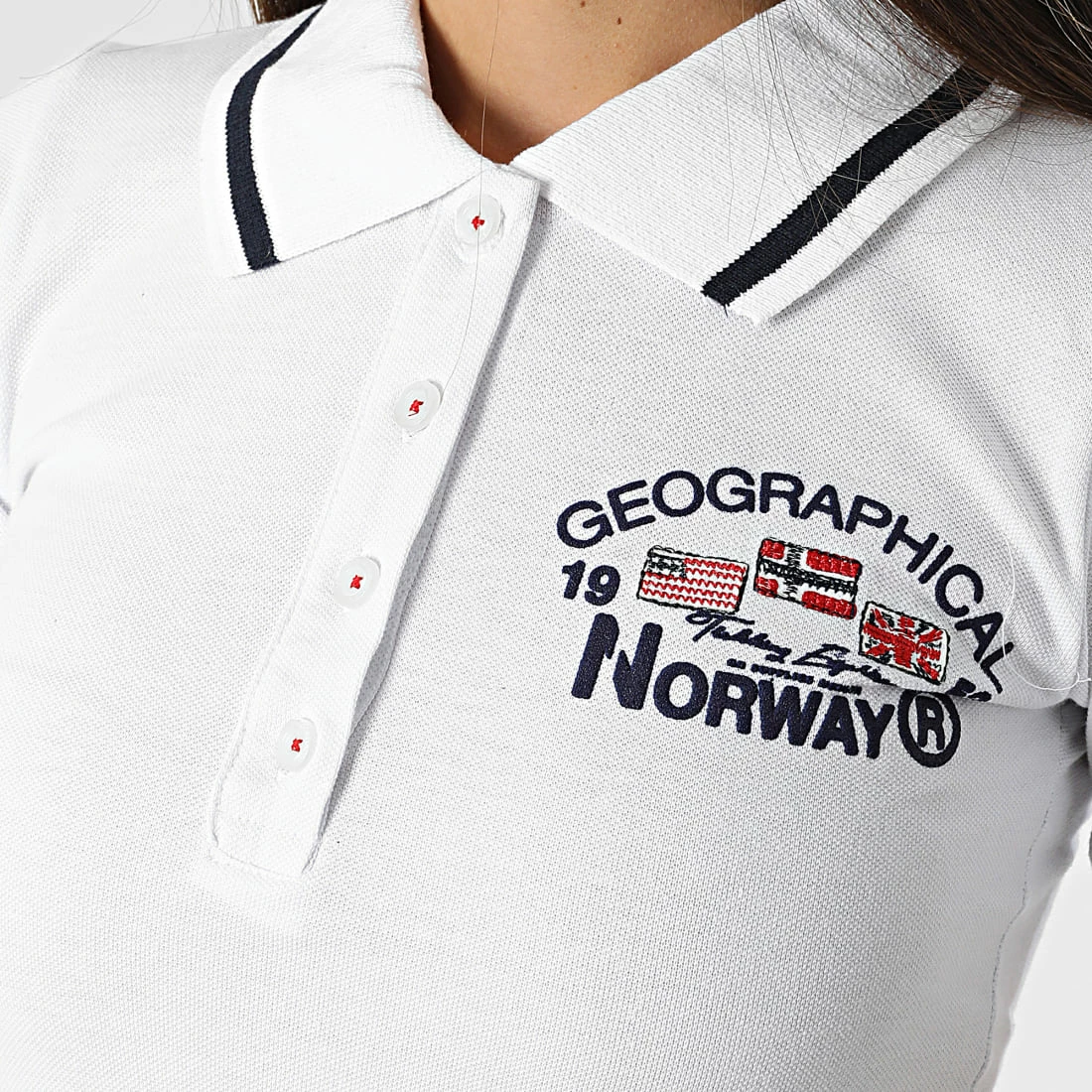 Sortie ✨ Robe Polo Manches Courtes Femme Kotchella Blanc de Geographical Norway 🥰 2 Sortie ✨ Robe Polo Manches Courtes Femme Kotchella Blanc de Geographical Norway 🥰 – Image 2