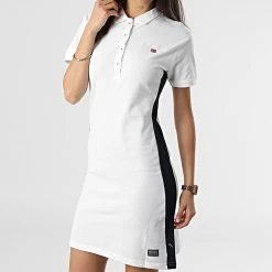 Meilleure vente ❤️ Robe Polo Manches Courtes Femme Kolivia Blanc de Geographical Norway 🥰