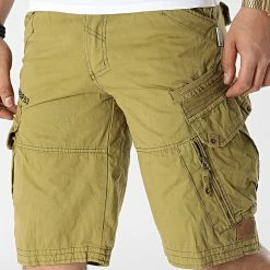 Tout neuf 👍 Short Cargo Pierre Vert Kaki de Geographical Norway 👍