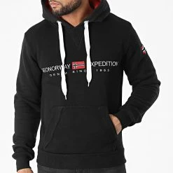 Promo ❤️ Sweat Capuche Gondo Noir de Geographical Norway 🔥 -Geographical Norway Soldes Boutique geographical norway 310702 GONDO BLACK 20220325T131249 03