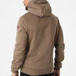 Le moins cher ❤️ Sweat Zippé Capuche Garadock Marron de Geographical Norway ❤️ -Geographical Norway Soldes Boutique geographical norway 310784 GARADOCK TAUPE 20220325T130446 04