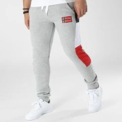 Grosses soldes ❤️ Pantalon Jogging Molem Gris Chiné de Geographical Norway ⭐
