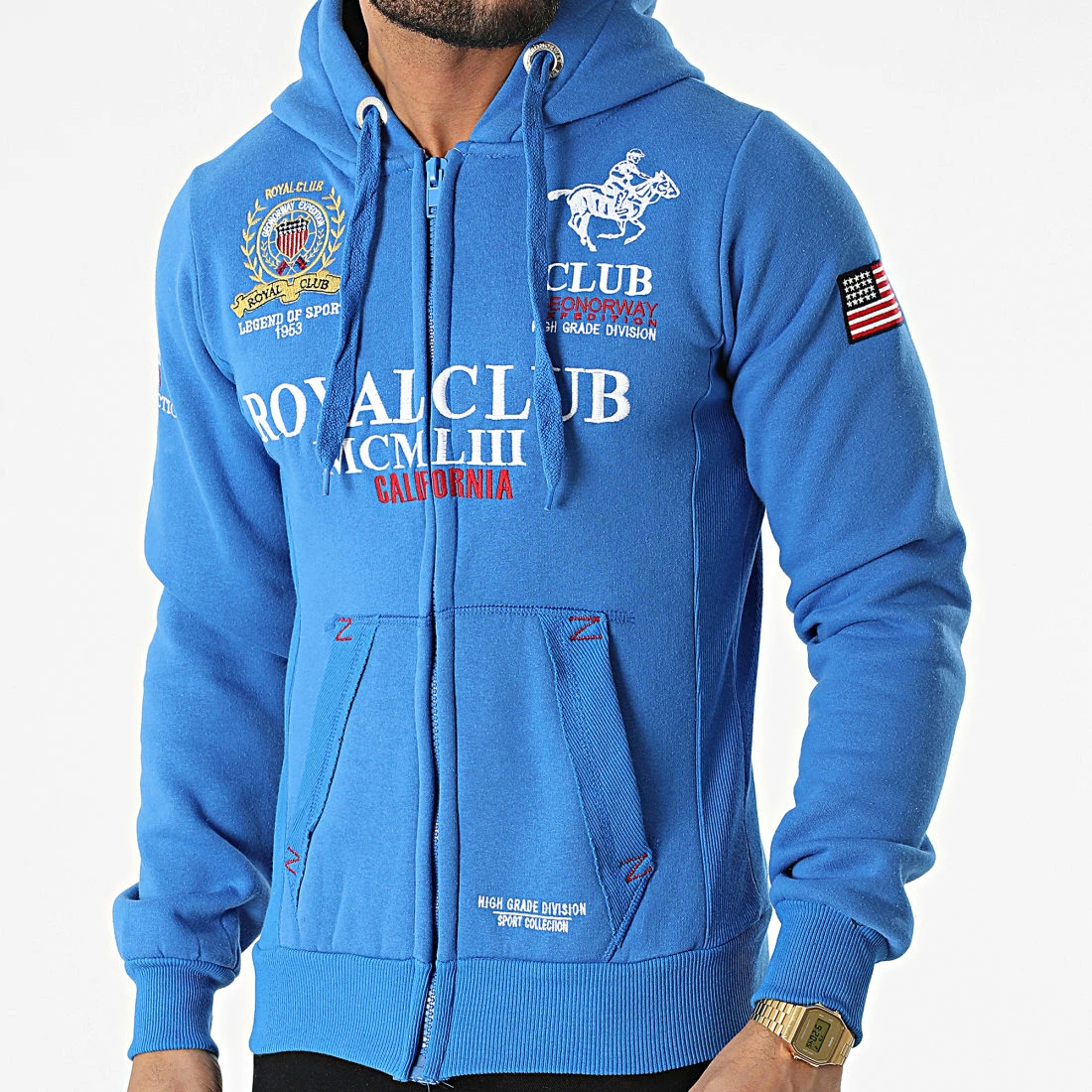 Remise 🔔 Sweat Zippé Capuche Gantub Bleu Clair de Geographical Norway 🎉 1 Remise 🔔 Sweat Zippé Capuche Gantub Bleu Clair de Geographical Norway 🎉