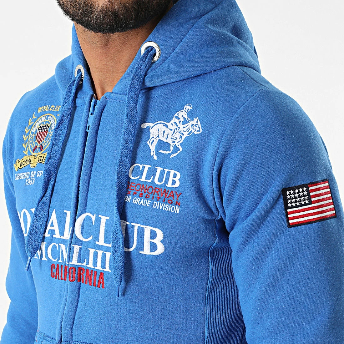 Remise 🔔 Sweat Zippé Capuche Gantub Bleu Clair de Geographical Norway 🎉 2 Remise 🔔 Sweat Zippé Capuche Gantub Bleu Clair de Geographical Norway 🎉 – Image 2