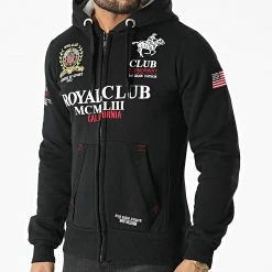 Meilleure vente 💯 Sweat Zippé Capuche Gantub Noir de Geographical Norway ⌛