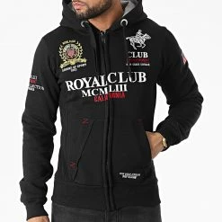 Meilleure vente 💯 Sweat Zippé Capuche Gantub Noir de Geographical Norway ⌛ -Geographical Norway Soldes Boutique geographical norway 310840 GANTUB BLACK 20220324T162336 03