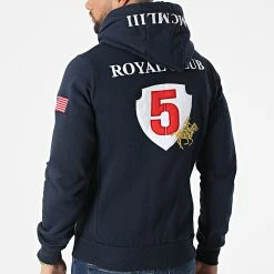 Promo ⌛ Sweat Zippé Capuche Gantub Bleu Marine de Geographical Norway ⌛ -Geographical Norway Soldes Boutique geographical norway 310842 GANTUB NAVY 20220324T163245 04