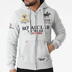 Vente flash ❤️ Sweat Zippé Capuche Gantub Gris Chiné de Geographical Norway 😉 -Geographical Norway Soldes Boutique geographical norway 310843 GANTUB B GREY 20220325T131228 03