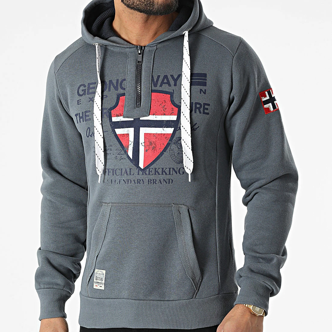 Acheter 🎁 Sweat Col Zippé Capuche Govka Gris Anthracite de Geographical Norway 😍 1 Acheter 🎁 Sweat Col Zippé Capuche Govka Gris Anthracite de Geographical Norway 😍