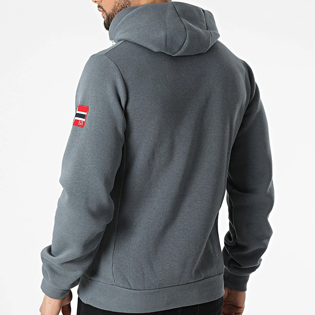 Acheter 🎁 Sweat Col Zippé Capuche Govka Gris Anthracite de Geographical Norway 😍 4 Acheter 🎁 Sweat Col Zippé Capuche Govka Gris Anthracite de Geographical Norway 😍 – Image 4