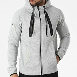 Vente flash 😍 Sweat Zippé Capuche Gunmeo Gris Chiné de Geographical Norway 👏 -Geographical Norway Soldes Boutique geographical norway 310921 GUNMEO B GREY 20220325T131209 03