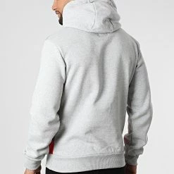 Offres 🔔 Sweat Capuche Golem Gris Chiné Rouge de Geographical Norway 🌟 -Geographical Norway Soldes Boutique geographical norway 310924 GOLEM B GREY 20220324T161129 04