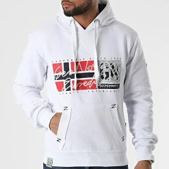 Top 10 🔥 Sweat Capuche Gozep Blanc de Geographical Norway 🛒 -Geographical Norway Soldes Boutique geographical norway 310955 GOZEP WHITE NAVY 20220324T162620 03