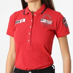Grosses soldes 🔔 Polo A Manches Courtes Femme Karma Rouge de Geographical Norway 😀 -Geographical Norway Soldes Boutique geographical norway 316724 KARMA RED 20220518T152341 03
