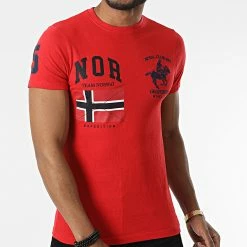 Bon marché 🔥 Tee 👕 Shirt Jequestre Rouge de Geographical Norway 🔔 -Geographical Norway Soldes Boutique geographical norway 316746 JEQUESTRE RED 20220509T151125 03