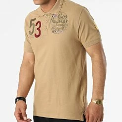 Le moins cher 👍 Polo Manches Courtes Kelan Beige Foncé de Geographical Norway 😉