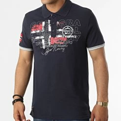 Bon marché ✨ Polo Manches Courtes Kutta Bleu Marine de Geographical Norway ✨