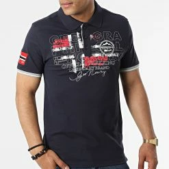 Bon marché ✨ Polo Manches Courtes Kutta Bleu Marine de Geographical Norway ✨ -Geographical Norway Soldes Boutique geographical norway 318973 KUTTA NAVY 20220517T155855 03