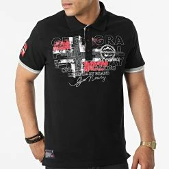 Le moins cher 🌟 Polo Manches Courtes Kutta Noir de Geographical Norway 🔔 -Geographical Norway Soldes Boutique geographical norway 318975 KUTTA BLACK 20220517T155304 03