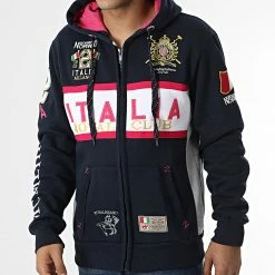 Meilleur prix 🛒 Sweat Zippé Capuche Filio Bleu Marine de Geographical Norway 😍 -Geographical Norway Soldes Boutique geographical norway 346864 FILIO NAVY 20221108T160227 03