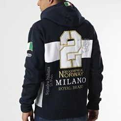 Meilleur prix 🛒 Sweat Zippé Capuche Filio Bleu Marine de Geographical Norway 😍 -Geographical Norway Soldes Boutique geographical norway 346864 FILIO NAVY 20221108T160230 04