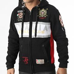 Grosses soldes ❤️ Sweat Zippé Capuche Filio Noir de Geographical Norway 🎉