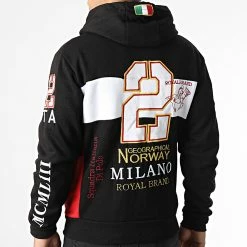 Grosses soldes ❤️ Sweat Zippé Capuche Filio Noir de Geographical Norway 🎉 -Geographical Norway Soldes Boutique geographical norway 346865 FILIO BLACK 20221108T154656 04